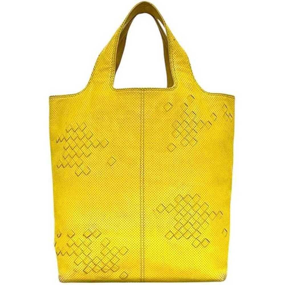 BOTTEGA VENETA Yellow Leather Intrecciato Tote Bag